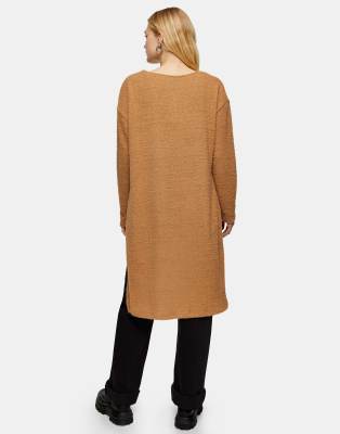 topshop camel knitted cardigan