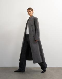 Longline formal coat in grey