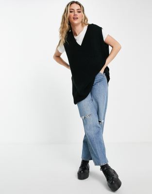 longline knitted vest