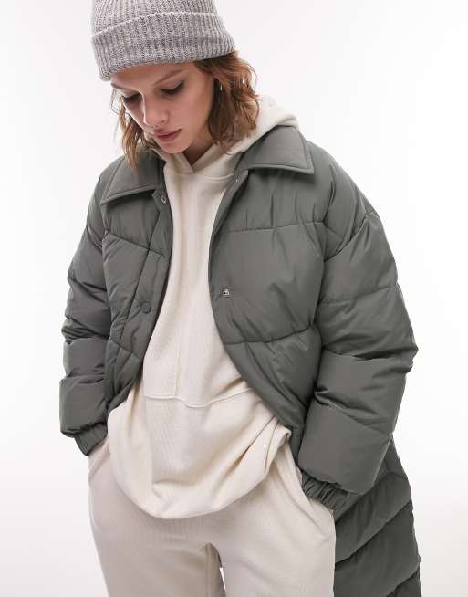 Women's Grey Puffers & Parkas