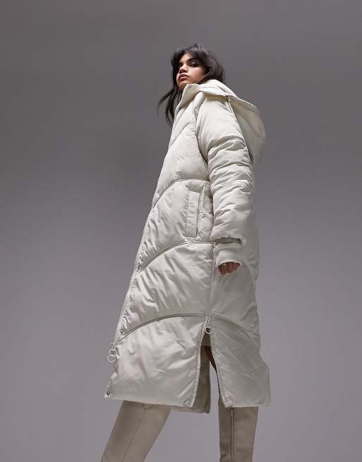 Topshop long store puffer coat