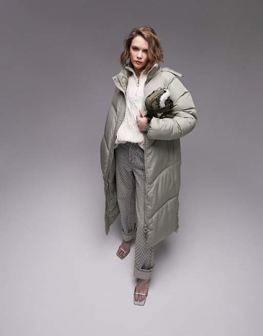 Topshop long cheap puffer coat