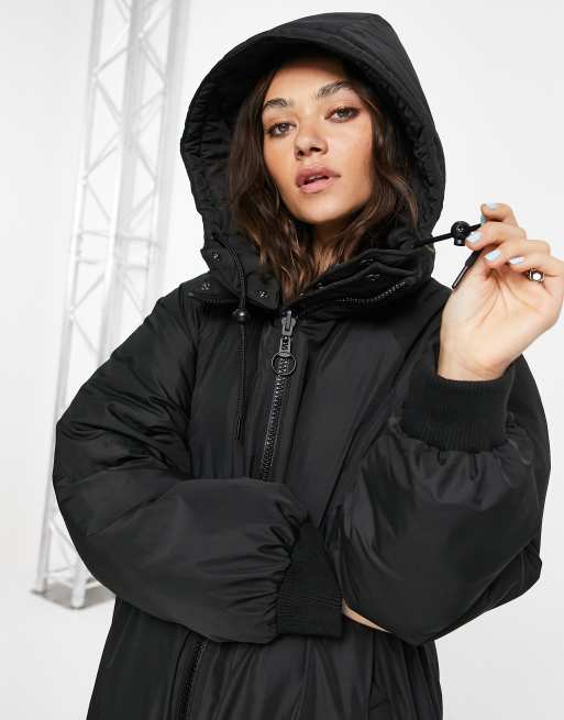 Long reversible puffer coat