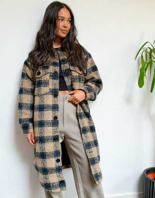 topshop checkered coat