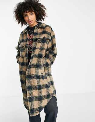 Topshop check store wool jacket