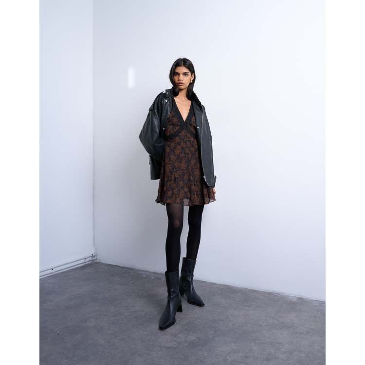 Leather Jacket Tea Dress With Boots Harper PU Biker Jacket