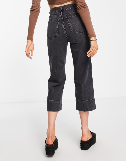 Topshop moto cropped shop wide leg jeans