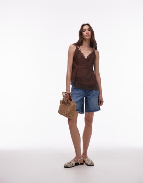 Topshop - Losse denim jort in middenblauw - view 1