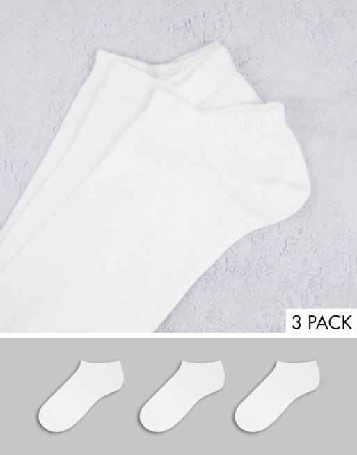Topshop - Lot de 3 paires de socquettes en coton - Blanc - WHITE