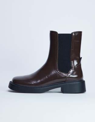 Topshop - Lottie - Bottes chelsea - Chocolat-Neutre