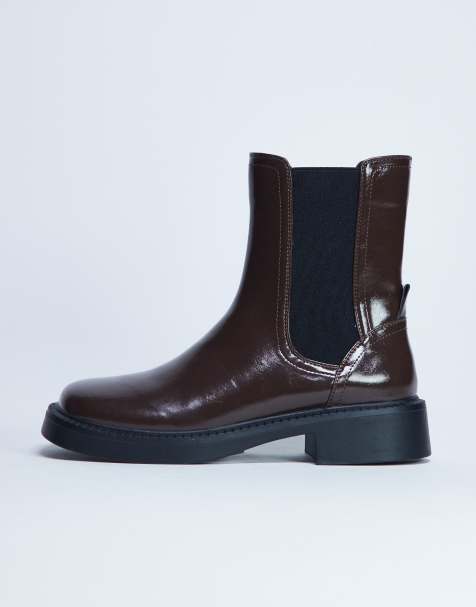Topshop Lottie chelsea ankle boot in chocolate - view 1