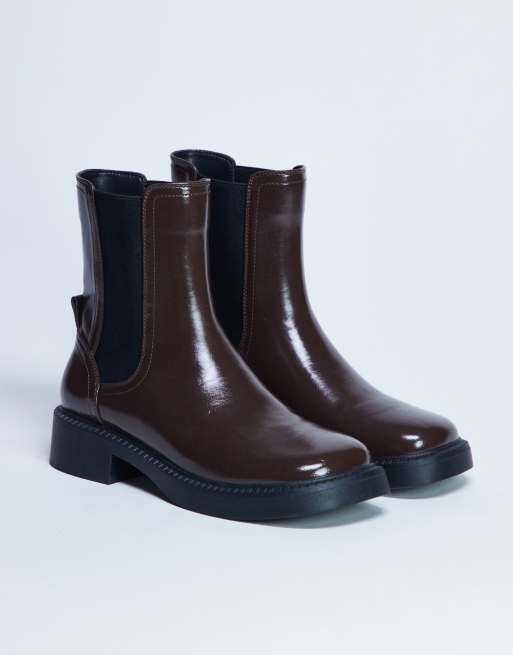 Topshop Lottie chelsea ankle boots in chocolate, 4 of 4