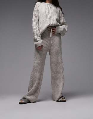 Tracksuit Set Knitted Lounge Set Wide Leg Piece Knitted Lounge