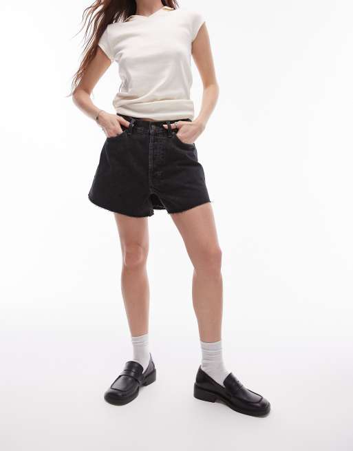 Topshop - Lover - Short en jean - Noir délavé