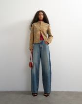 Topshop low rise baggy boyfriend jean in mid blue