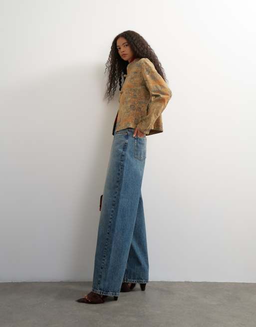 Topshop Low-Rise Baggy Boyfriend-Jeans in Mittelblau, 2 von 5
