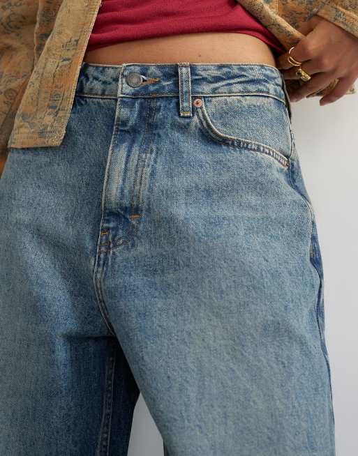 Topshop Low-Rise Baggy Boyfriend-Jeans in Mittelblau, 3 von 5