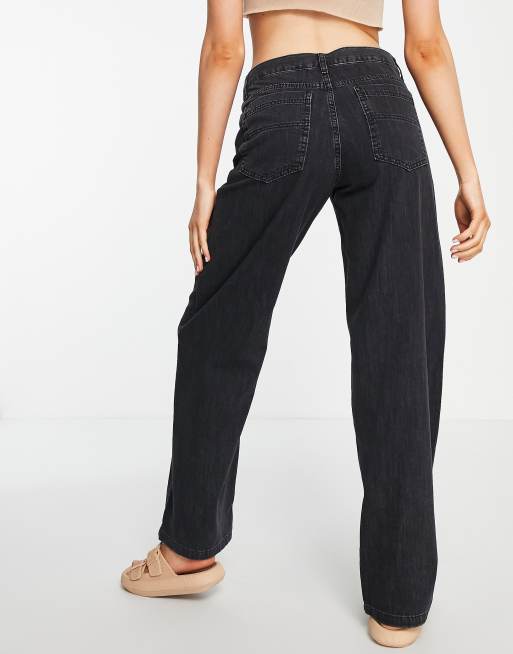 Topshop low-rise Baggy jeans in washed black