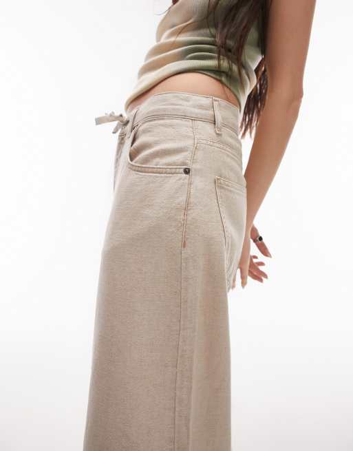 Drawstring wide leg outlet jeans