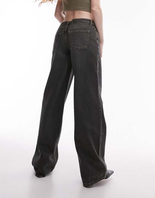 Topshop low rise loose jeans in dirty green cast, 5 of 5