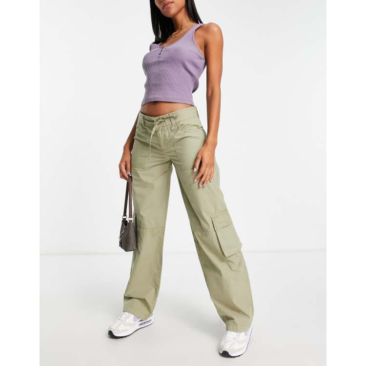 Topshop green cargo store pants