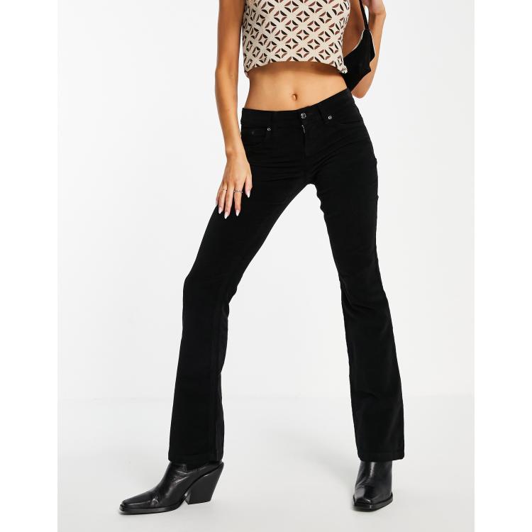 Topshop black velvet store flares