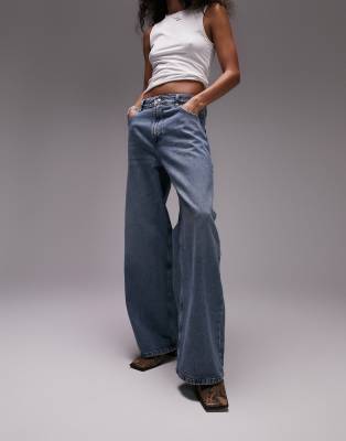 Topshop low slung boyfriend jeans in grey green - ASOS Price Checker