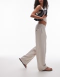 [Topshop] Topshop low slung linen button pants in natural-Neutral 18 natural