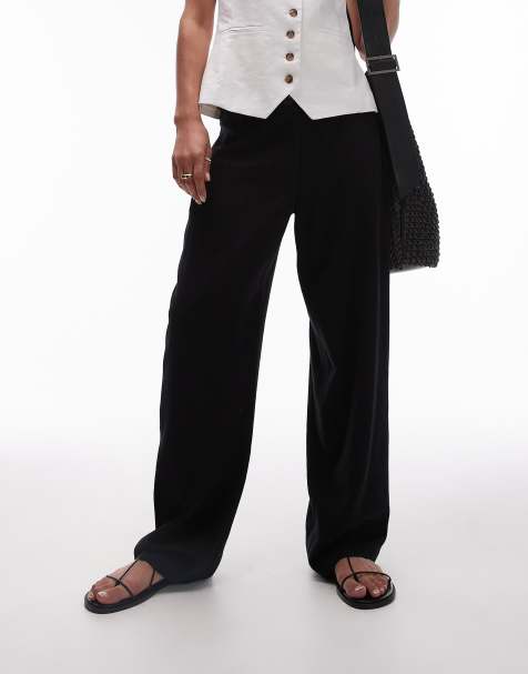 Topshop low slung linen button pants - view 1