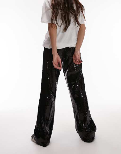 Wide leg 2025 glitter trousers