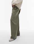 [Topshop] Topshop low slung stripe pants in green 12 green