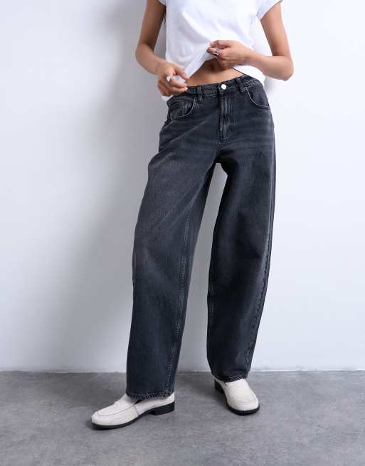Topshop – Lowrie – Bleksvarta, baggy jeans med låg midja, 2 av 7