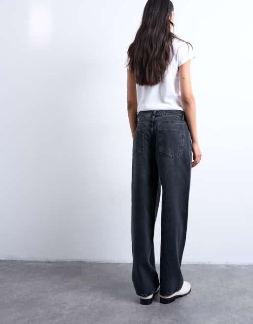 Topshop – Lowrie – Bleksvarta, baggy jeans med låg midja, 5 av 7
