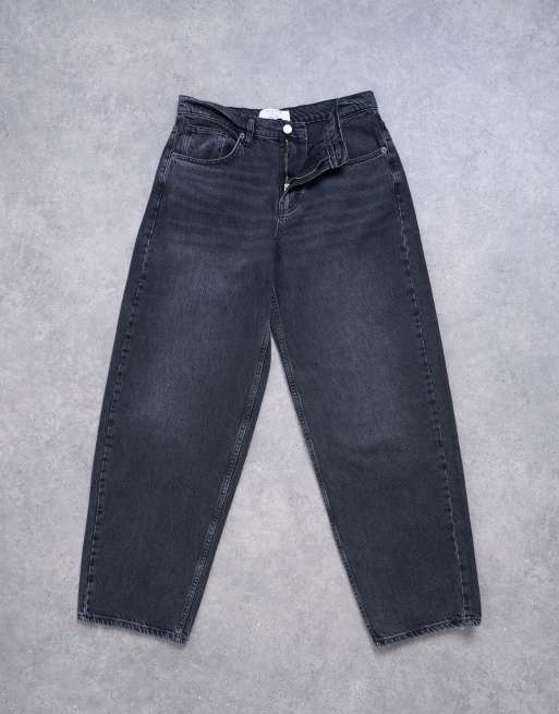 Topshop – Lowrie – Bleksvarta, baggy jeans med låg midja, 6 av 7