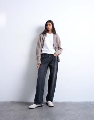 Topshop Topshop Lowrie low rise baggy jean in washed black