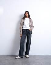 Topshop Lowrie low rise baggy jean in washed black