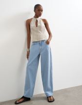 Topshop Lowrie low rise baggy jeans in bleach