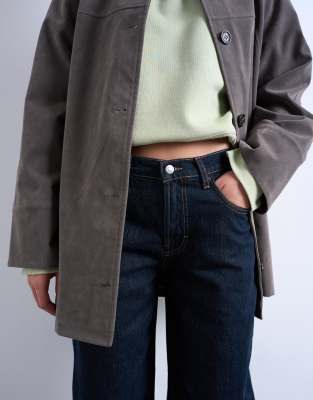 Topshop Lowrie Low Rise Baggy Jeans In Blue