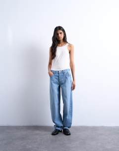 Lowrie low rise baggy jeans in vintage blue