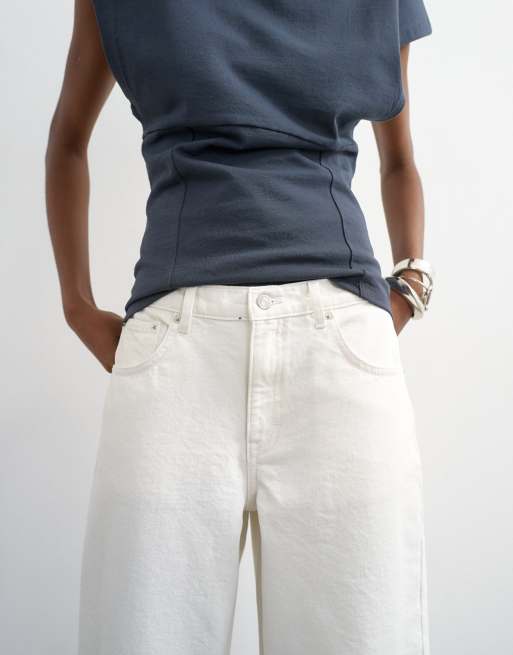 Topshop Lowrie low rise boyfriend jean in white, 4 of 5