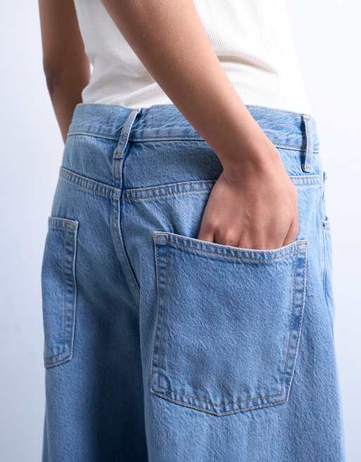 Topshop – Lowrie – Vintageblå, baggy jeans med låg midja, 4 av 5