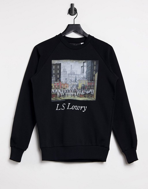 Topshop 'lowry' sweatshirt in black
