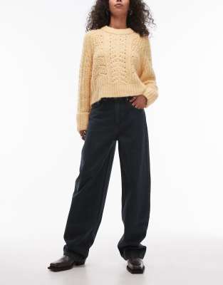 Topshop Lowslung Skater Jeans In Midnight Blue