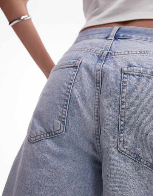 Topshop - Løstsiddende jorts i bleget denim, 5 af 5