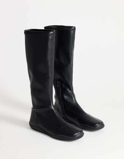 Topshop Luca sportowe kozaki do kolan w czerni, 2 z 4