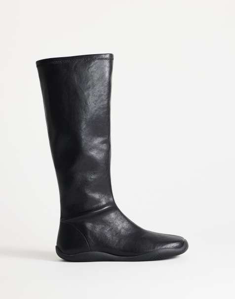 Topshop Luca sporty knæhøj støvle i sort - view 1