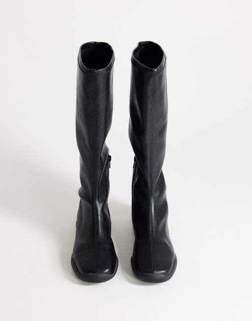 Topshop Luca sporty knæhøj støvle i sort, 3 af 4