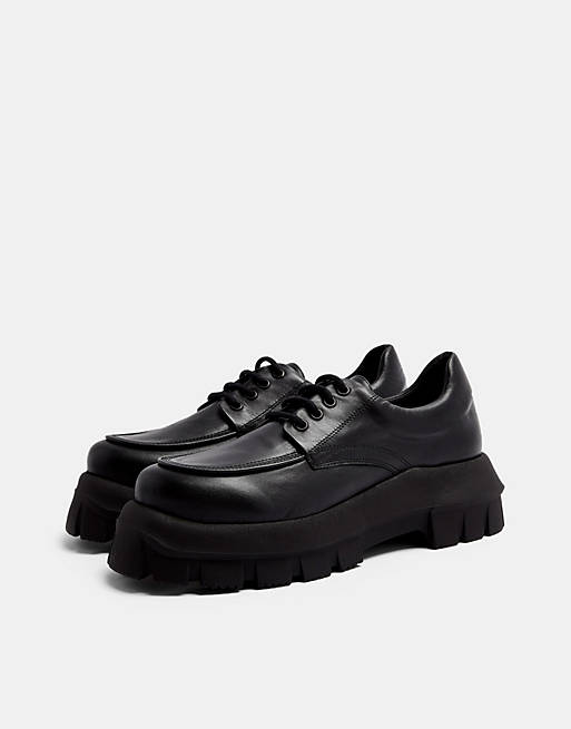 Topshop Lucas black chunky shoes | ASOS