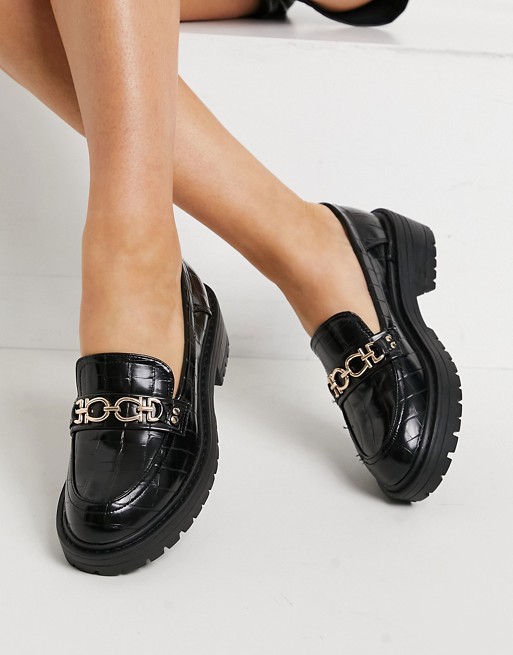 Topshop Luka loafers in black
