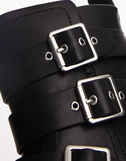 Topshop - Luke - Bottes chunky style motard à boucle - Noir, 4 de 4